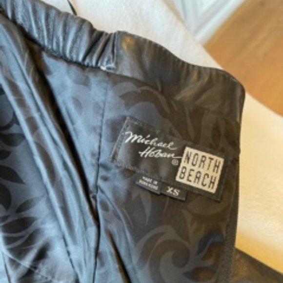 80s Michael Hoban Black Leather Strapless Dress - Picture 5 of 10